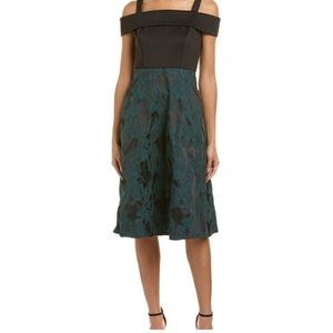 Donna Rico emerald green and black midi dress